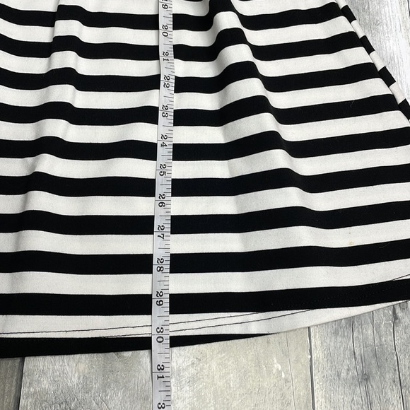 ellison black and white striped midi dress with cutouts at waistline. Size Med - Picture 8 of 10